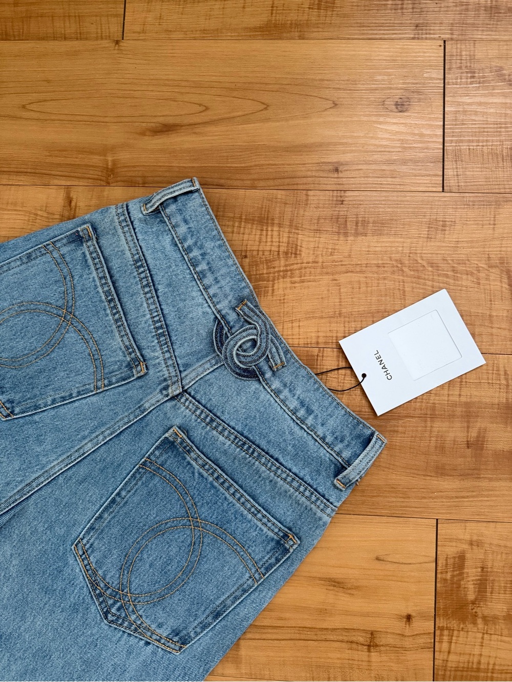 Chanel Women’s Straight Leg Jeans in Light Blue Denim